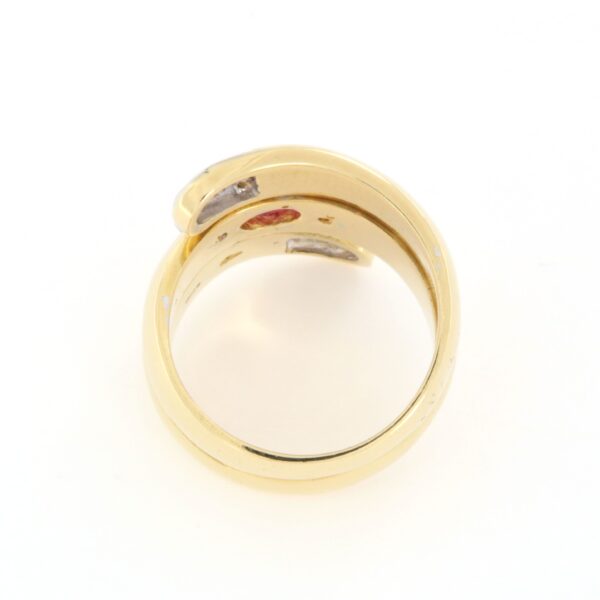 Anello Serpente Rubino Diamanti Pavè Crivelli - immagine 3