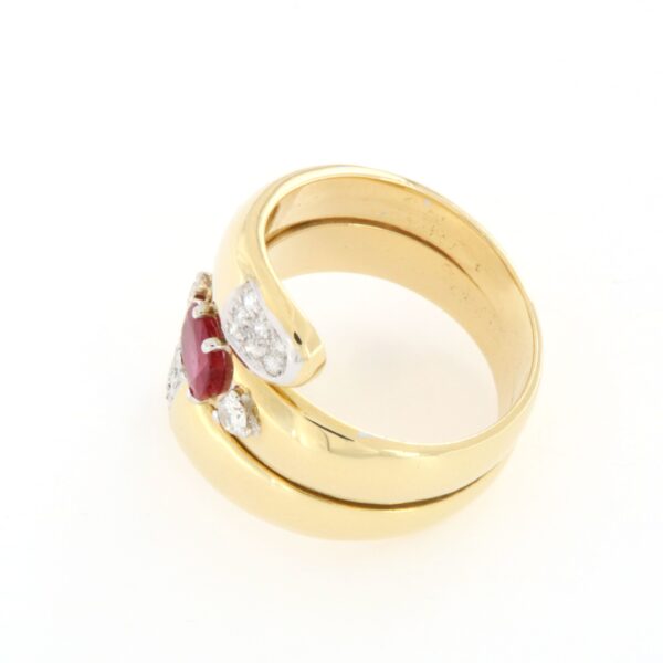 Anello Serpente Rubino Diamanti Pavè Crivelli - immagine 4