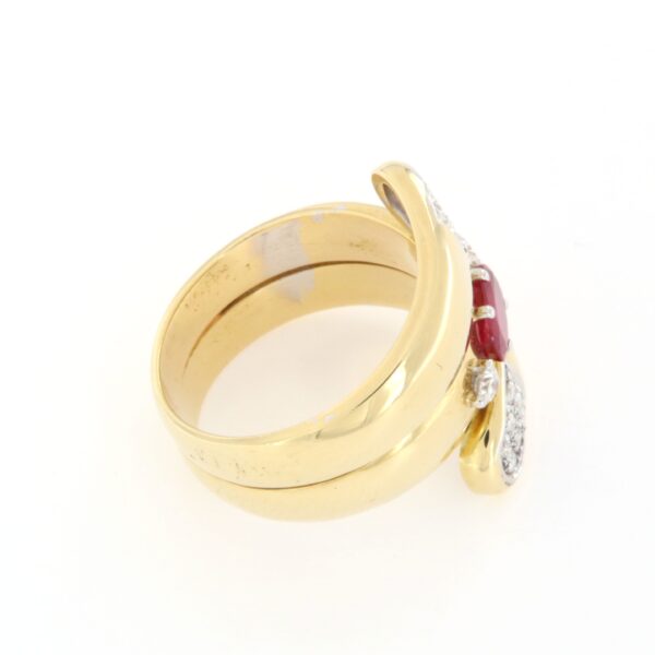 Anello Serpente Rubino Diamanti Pavè Crivelli - immagine 5