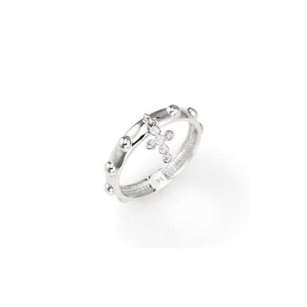 Anello Donna Rosario Charm Croce Amen AROBC-14