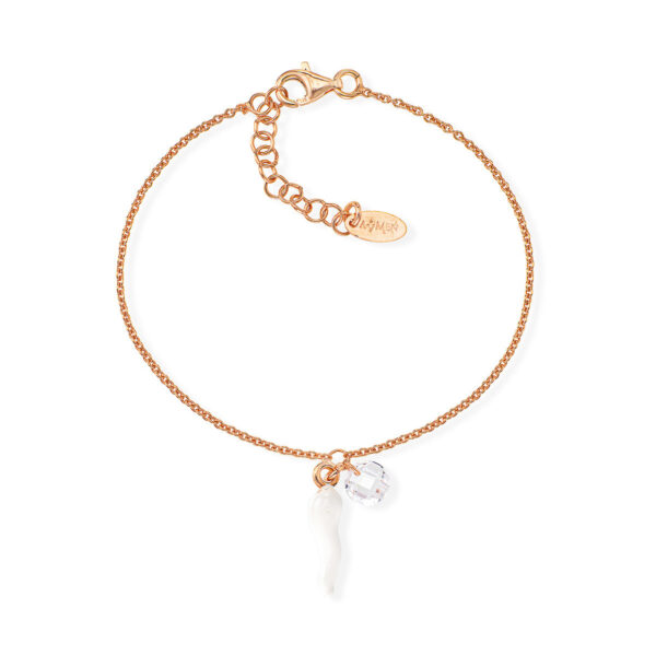 Bracciale Cornetto Bianco Punto Luce Amen BRCORB