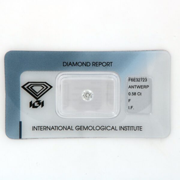 Diamante in Certificato IGI ct 0.58 F IF  F6E32723