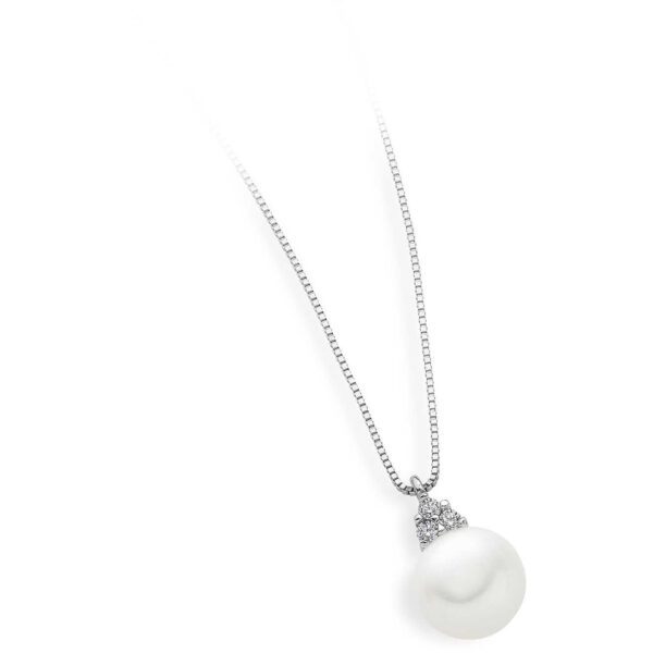 Collana Perla in Oro Bianco Ambrosia AGP187