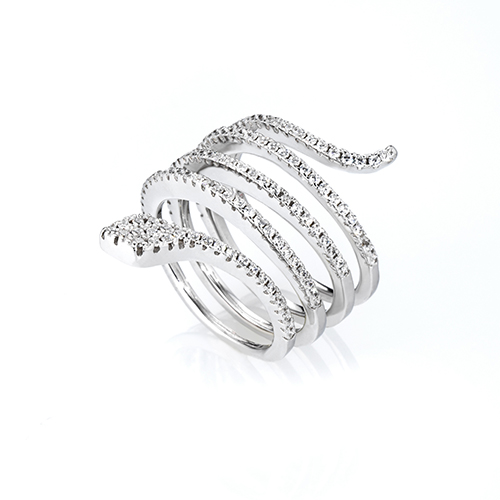 Anello serpente double bianco - Emme ANMS021