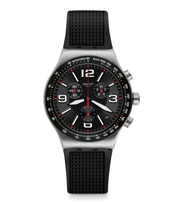 Orologio Cronografo Swatch Very Dark Grid YVS461