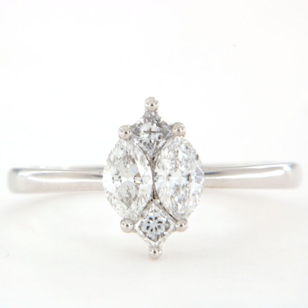Anello Diamanti Navette Princess Crivelli Oro - immagine 7