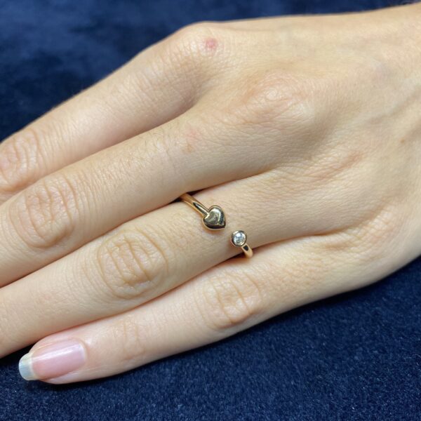 Anello in oro rosa 18 kt cuore Diamanti - immagine 3