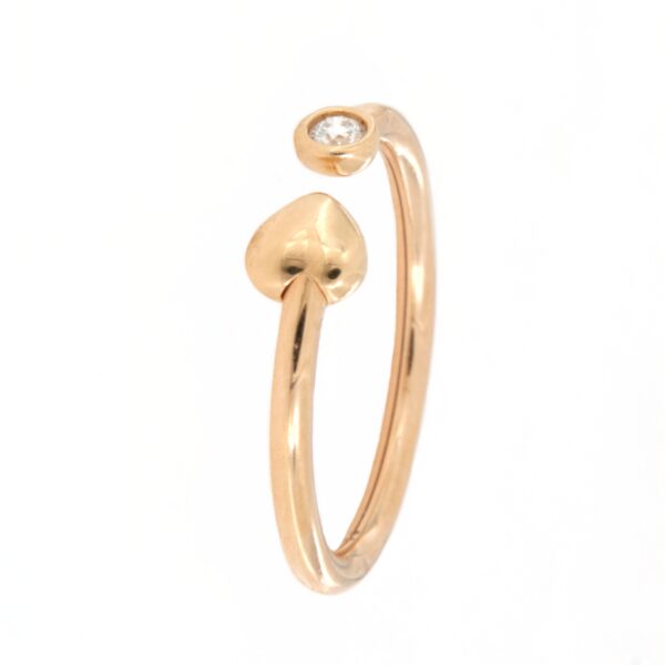 Anello in oro rosa 18 kt cuore Diamanti - immagine 7