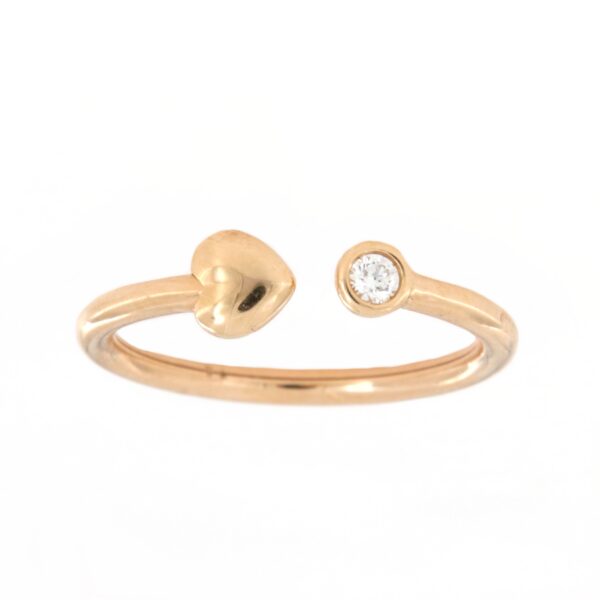 Anello in oro rosa 18 kt cuore Diamanti