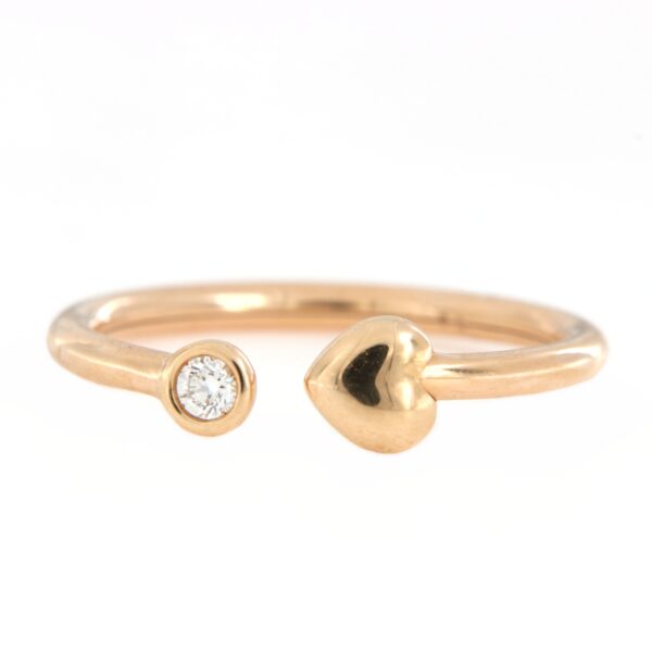 Anello in oro rosa 18 kt cuore Diamanti - immagine 8