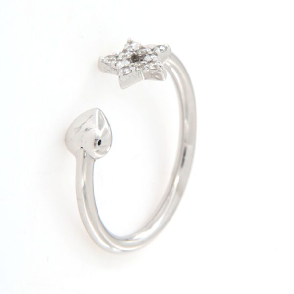 Anello in oro bianco 18 kt Cuore Stella Diamanti - immagine 8
