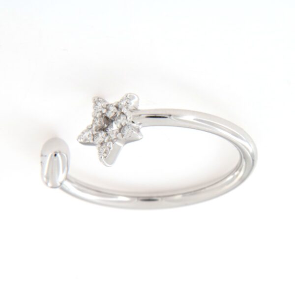 Anello in oro bianco 18 kt Cuore Stella Diamanti - immagine 6