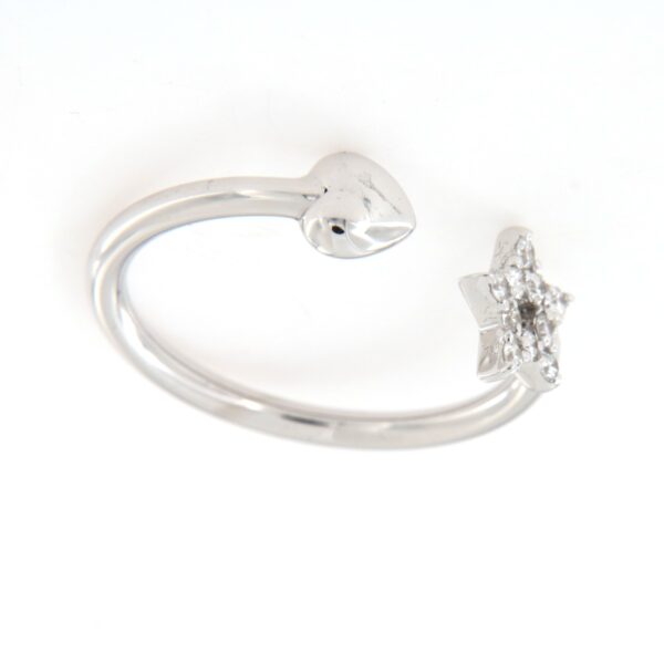 Anello in oro bianco 18 kt Cuore Stella Diamanti - immagine 5