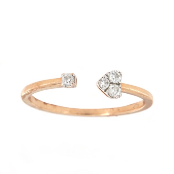 Anello Oro Rosa 18 kt  Cuore Diamanti Crivelli