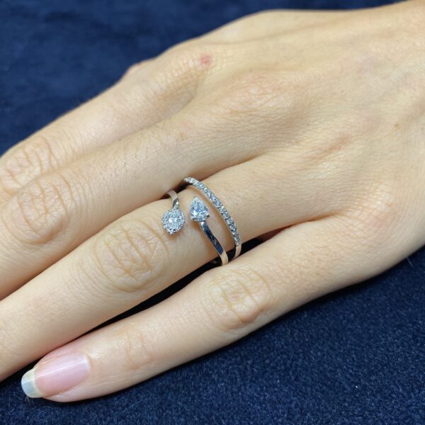 Anello 2 Giri Contrarié Oro Diamanti Crivelli - immagine 3