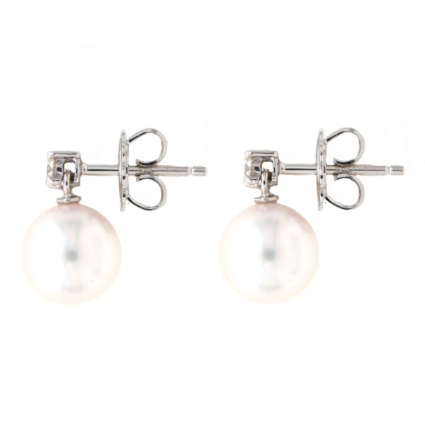 Orecchini Oro Perle  8,5-9mm Diamanti Crivelli - immagine 4