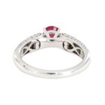 Anello Solitario Rubino Pavè Diamanti Crivelli - immagine 4