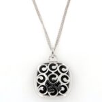 Collier oro bianco 18 kt Onice Contorno  Diamanti - immagine 3