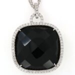 Collier oro bianco 18 kt Onice Contorno  Diamanti - immagine 4