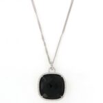 Collier oro bianco 18 kt Onice Contorno  Diamanti