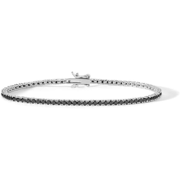 Bracciale Tennis Uomo Zirconi Neri Comete UBR898