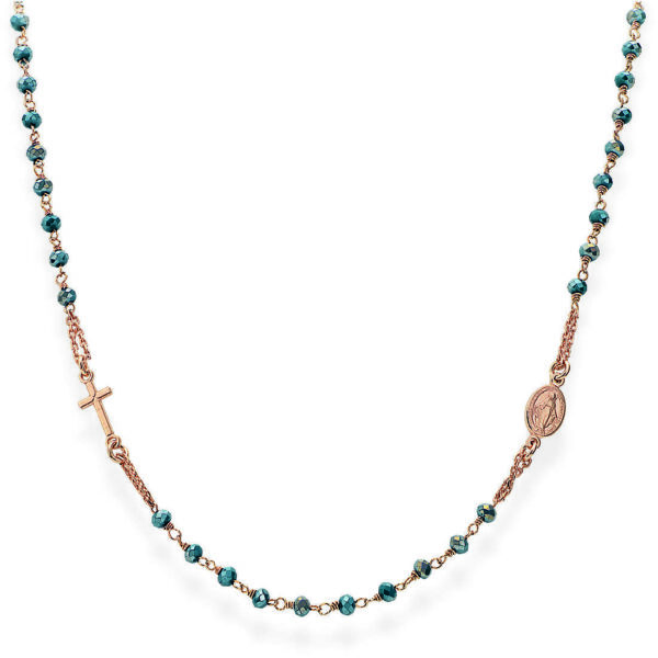 Collana Rosario Amen Cristalli Petrolio CROBVB3