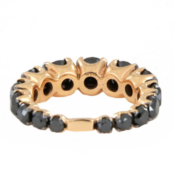 Anello oro giallo 18 kt girodito diamanti neri - immagine 4