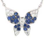 Collier Oro Farfalla Zaffiri Blu Diamanti Crivelli - immagine 3