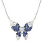 Collier Oro Farfalla Zaffiri Blu Diamanti Crivelli