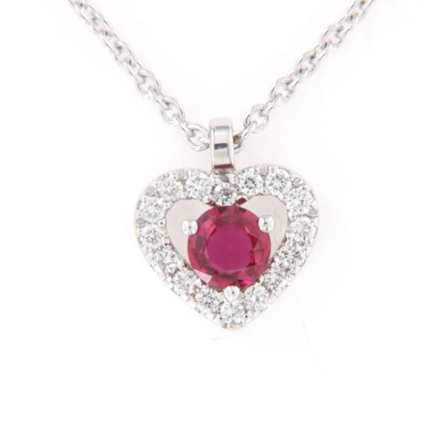 Collier Cuore Rubino Diamanti Crivelli - immagine 5