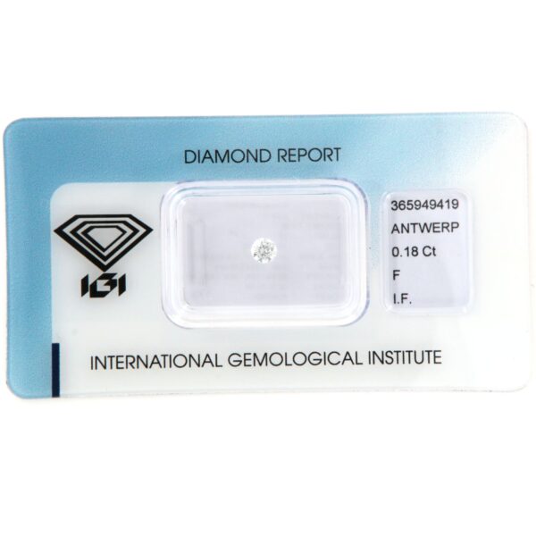 Diamante in Certificato IGI ct 0.18 F IF 365949419