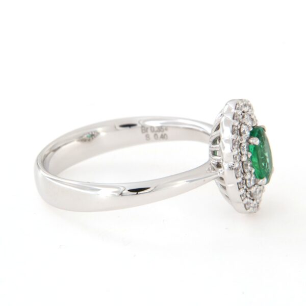 Anello Smeraldo Contorno Diamanti Crivelli - immagine 3
