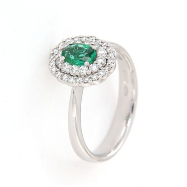 Anello Smeraldo Contorno Diamanti Crivelli - immagine 6