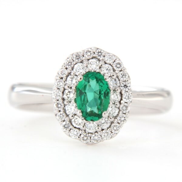 Anello Smeraldo Contorno Diamanti Crivelli - immagine 7