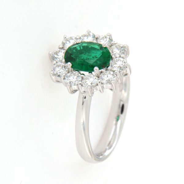 Anello Smeraldo Contorno Diamanti Crivelli - immagine 6