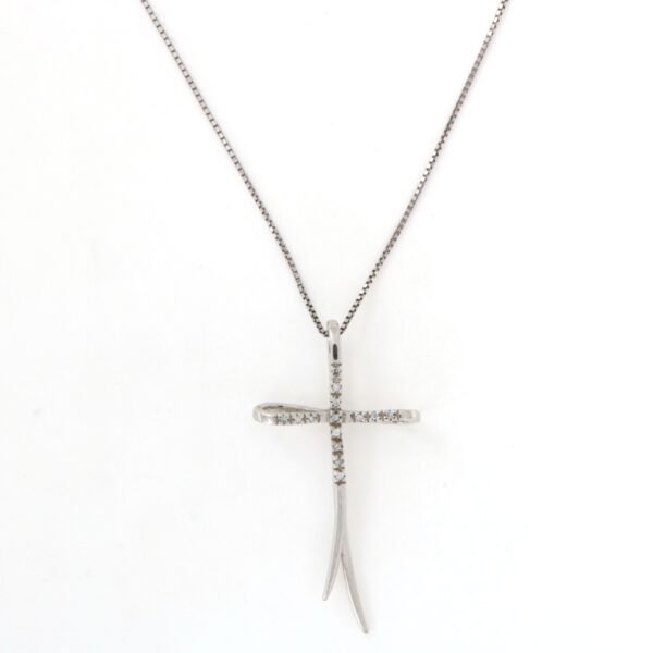 Collana Argento Croce Zirconi Bianchi Boccadamo
