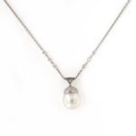 Collier Girogola Perla Diamante Triangolo Crivelli - immagine 3