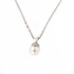 Collier Girogola Perla Diamante Triangolo Crivelli
