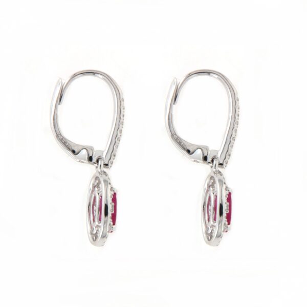 Orecchini oro bianco 18 kt  Rubini e Diamanti - immagine 4