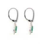 Orecchini oro bianco 18 kt Smeraldi e Diamanti - immagine 4