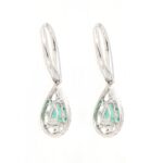 Orecchini oro bianco 18 kt Smeraldi e Diamanti - immagine 3