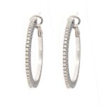 Orecchini Cerchio Oro Bianco Diamanti Crivelli