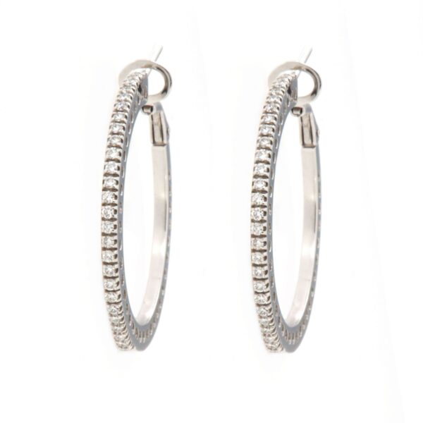 Orecchini Cerchio Oro Bianco Diamanti Crivelli