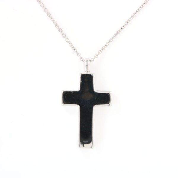Collier oro bianco 18 kt Croce Diamanti Bianchi - immagine 4