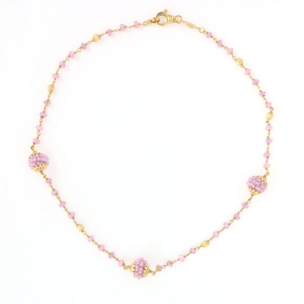 Collana Oro Giallo Quarzo Rosa Sun Day