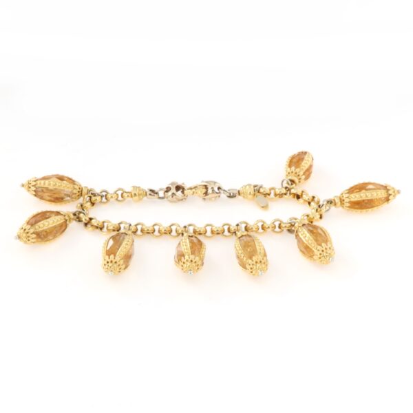 Bracciale Catena Oro Gaillo Charms Citrino Sun Day