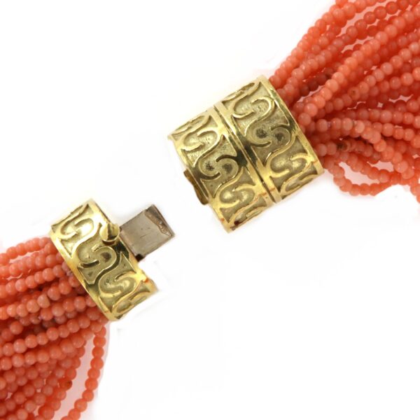 Collana Chiusura Oro 35 Fili Corallo Ideal Coral - immagine 3