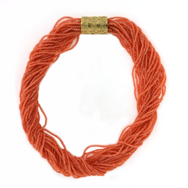 Collana Chiusura Oro 35 Fili Corallo Ideal Coral