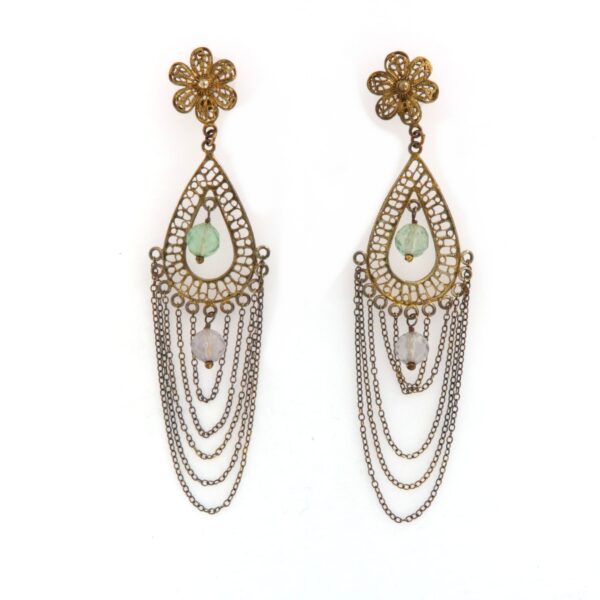 Orecchini Argento Dorato Fluorite Yvone Christa