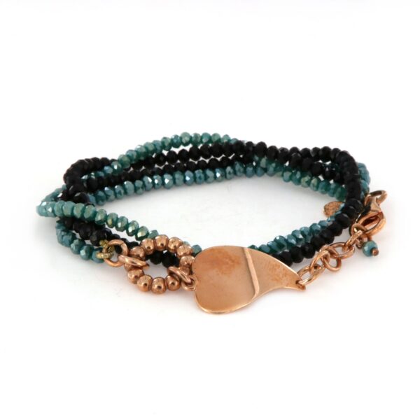 Bracciale Cuore Argento Rosato Pietre Vanto